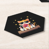 Niedliche Katze mit Sonnenbrille Katze Bowling spi Untersetzer (angewinkelt)