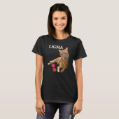 Niedliche Katze mit Spielzeug Ligma Witz T-Shirt (Vorne ganz)