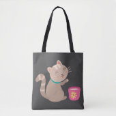 Niedliche Katze mit Teacup-Cartoon Tasche (Vorderseite)