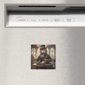 Niedliche Katze mit Tee Magnet (In Situ (Geschirrspüler))