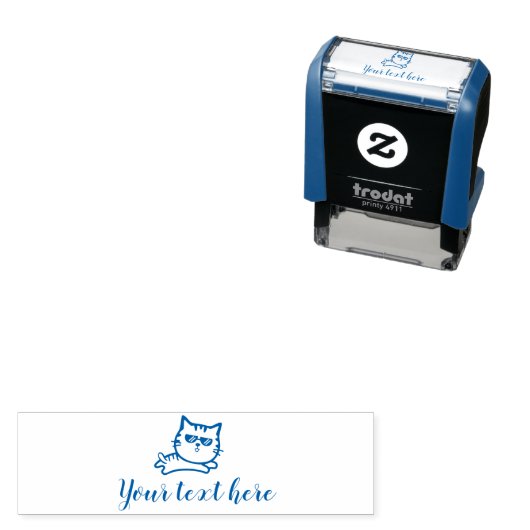 Niedliche Katze mit Text Permastempel (Beispiel)