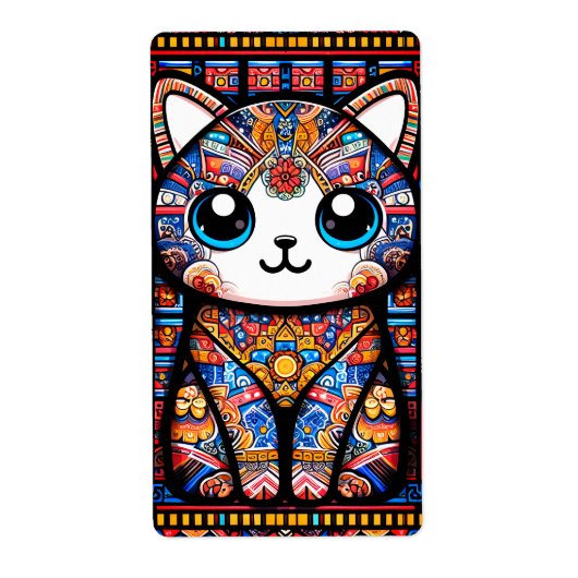 Niedliche Katze mit traditionellem Muster (Vorne)