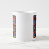 Niedliche Katze mit traditionellem Muster Jumbo-Tasse (Vorderseite)
