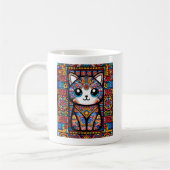 Niedliche Katze mit traditionellem Muster Kaffeetasse (Links)