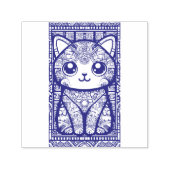 Niedliche Katze mit traditionellem Muster Permastempel (Design)