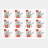 Niedliche Katze mit Weihnachtsgeschenk Geschenkpapier Set (Vorderseite 2)