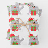 Niedliche Katze mit Weihnachtsgeschenk Geschenkpapier Set (Beispiel)