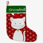 Niedliche Katze mit Weihnachtsmannmütze Kleiner Weihnachtsstrumpf (Vorderseite)