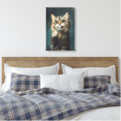 Niedliche Katze mit Zahnbürste Perfekt für das Bad Leinwanddruck (Insitu (Schlafzimmer))