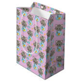 Niedliche Katze Mittlere Geschenktüte (Rückseite Schrägansicht)