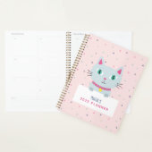 Niedliche Katze Moderner Name Rosa Personalisiert Planer (Anzeige)