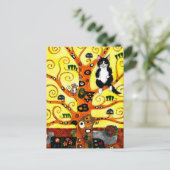 Niedliche Katze Mouse Klimt Tree of Life Tribute P Postkarte (Stehend Vorderseite)