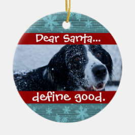 Niedliche Katze oder Hund Weihnachts Foto Weihnach Keramik Ornament