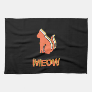 Niedliche Katze, Orange & Gelb Tier, Abstrakter Po Geschirrtuch
