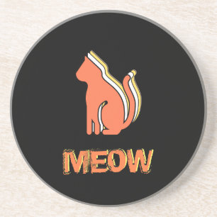 Niedliche Katze, Orange & Gelb Tier, Abstrakter Po Getränkeuntersetzer