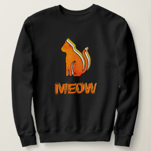 Niedliche Katze, Orange & Gelb Tier, Abstrakter Po Sweatshirt