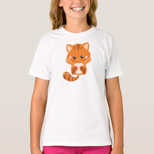 Niedliche Katze, Orangenkatze, Katze, Kitty, Kitte T-Shirt (Vorderseite)