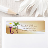 Niedliche Katze, Palm-Adressetikett- (Insitu)