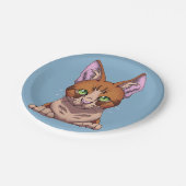 Niedliche Katze Pappteller (Schrägansicht)