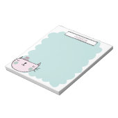 Niedliche Katze Pastel Aquamarin Lilac Individuell Notizblock (Rotiert)
