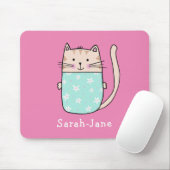 Niedliche Katze Personalisiert Individuelle Name R Mousepad (Mit Mouse)
