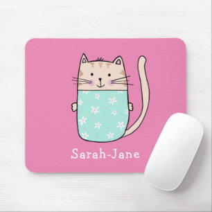 Niedliche Katze Personalisiert Individuelle Name R Mousepad