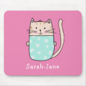 Niedliche Katze Personalisiert Individuelle Name R Mousepad (Vorne)