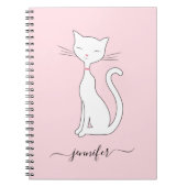 Niedliche Katze Personalisiert rosa Notizblock (Vorderseite)