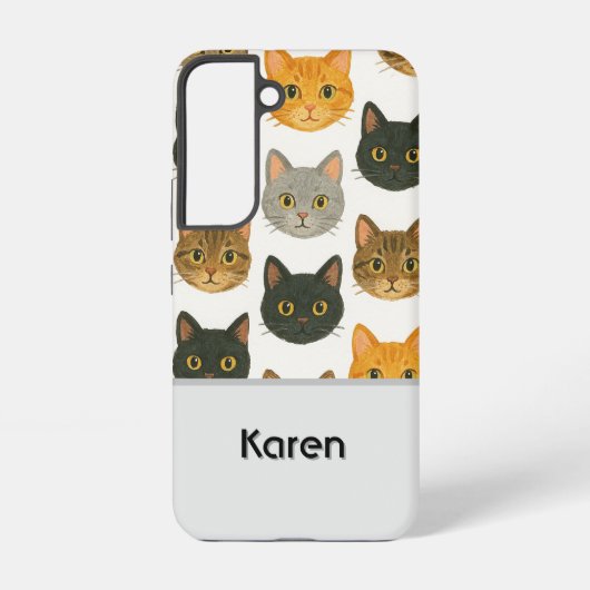 Niedliche Katze personalisiert Samsung Galaxy Hülle (Rückseite)
