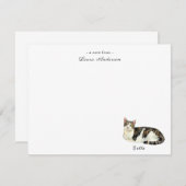 Niedliche Katze personalisierte Notizkarte Dankeskarte (Vorne/Hinten)