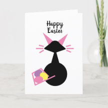 Niedliche Katze Pink Kitty Eggs Black Cat Happy Oa