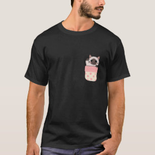 Niedliche Katze Pinkeln in Pocket Cat Lover Katzen T-Shirt