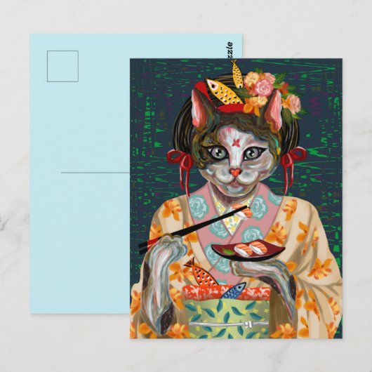 Niedliche Katze Postkarte (Vorne/Hinten)