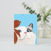 Niedliche Katze Postkarte (Stehend Vorderseite)