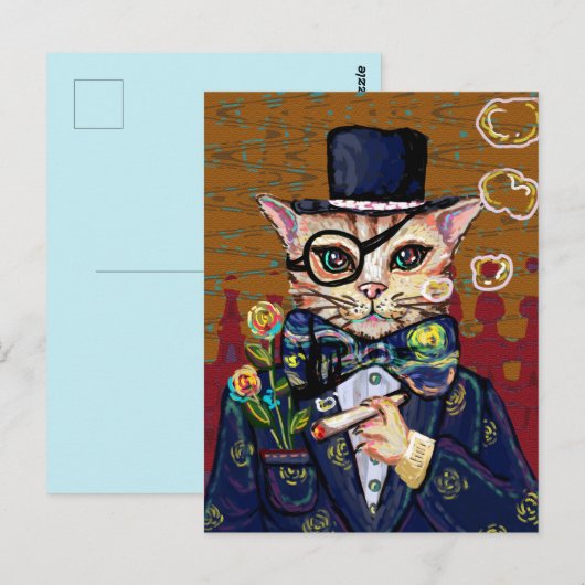 Niedliche Katze Postkarte (Vorne/Hinten)