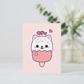 Niedliche Katze Postkarte (Stehend Vorderseite)