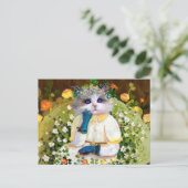 Niedliche Katze Postkarte (Stehend Vorderseite)