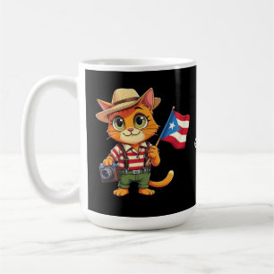 Niedliche Katze Puerto-Rikanische Flagge Boricua H Kaffeetasse