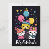 Niedliche Katze Purr-Fect Party Katzen Geburtstag Einladung (Rückseite)