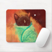 Niedliche Katze Purrito mit Herzen Mousepad (Mit Mouse)