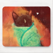 Niedliche Katze Purrito mit Herzen Mousepad (Vorne)