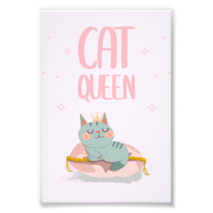 Niedliche Katze Queen Gift Idea, Kitten Cat Funny  Fotodruck