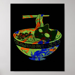 Niedliche Katze Ramen Noodle Bowl Spicy Noodles Ge Poster