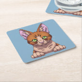 Niedliche Katze Rechteckiger Pappuntersetzer (angewinkelt)