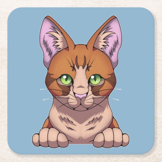 Niedliche Katze Rechteckiger Pappuntersetzer (Vorderseite)