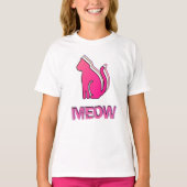 Niedliche Katze, rosa Tier, Abstrakter Pop Art T-Shirt (Vorderseite)