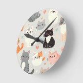 niedliche Katze Runde Wanduhr (Winkel)