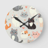niedliche Katze Runde Wanduhr (Vorderseite)