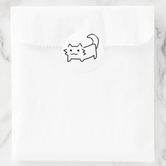 Niedliche Katze Runder Aufkleber (Tasche)