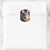 Niedliche Katze Runder Aufkleber (Tasche)